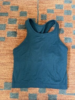 Black Ribbed Racerback Tank Top